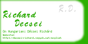 richard decsei business card